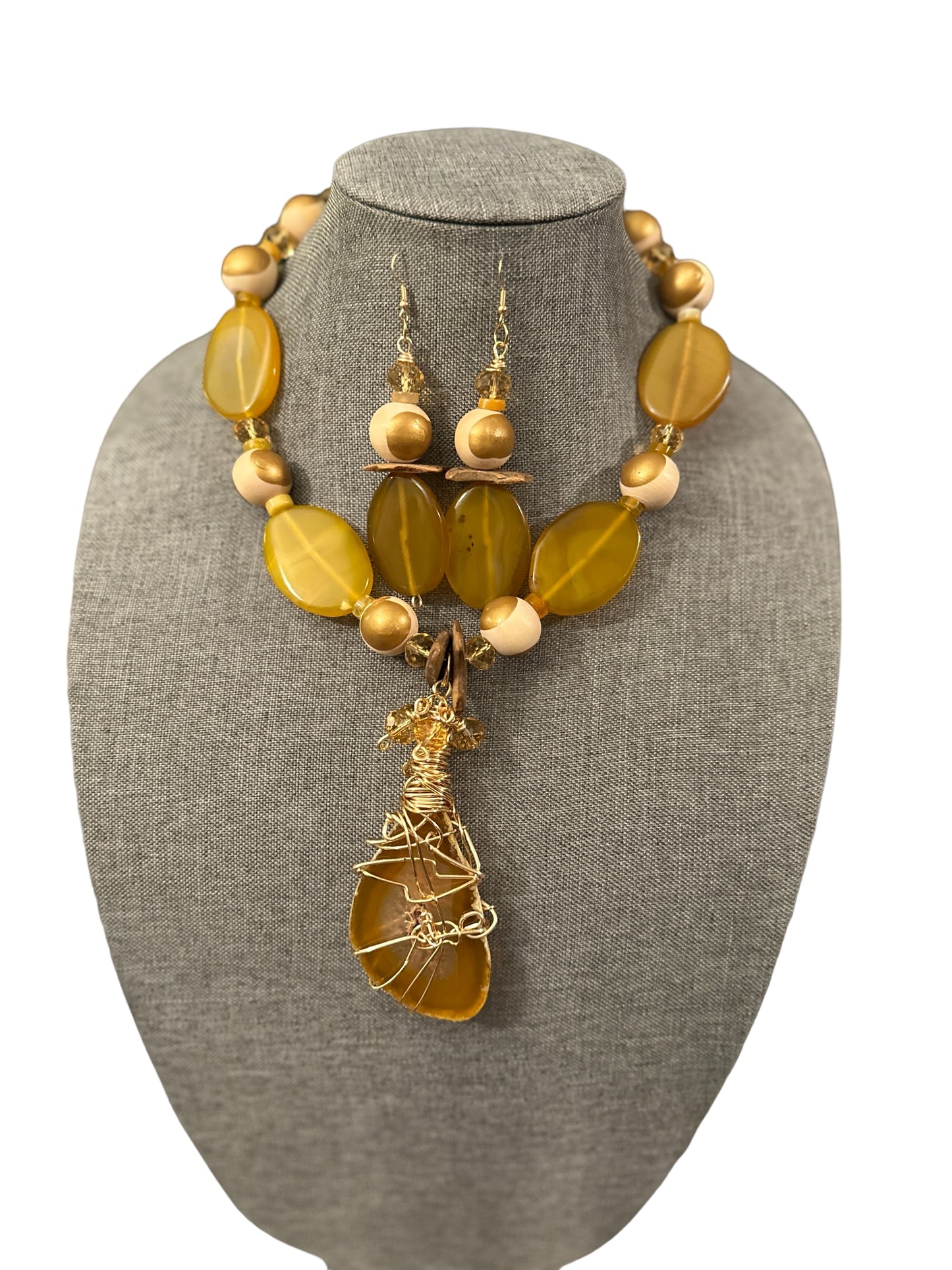 Agate Beaded Statement Necklace