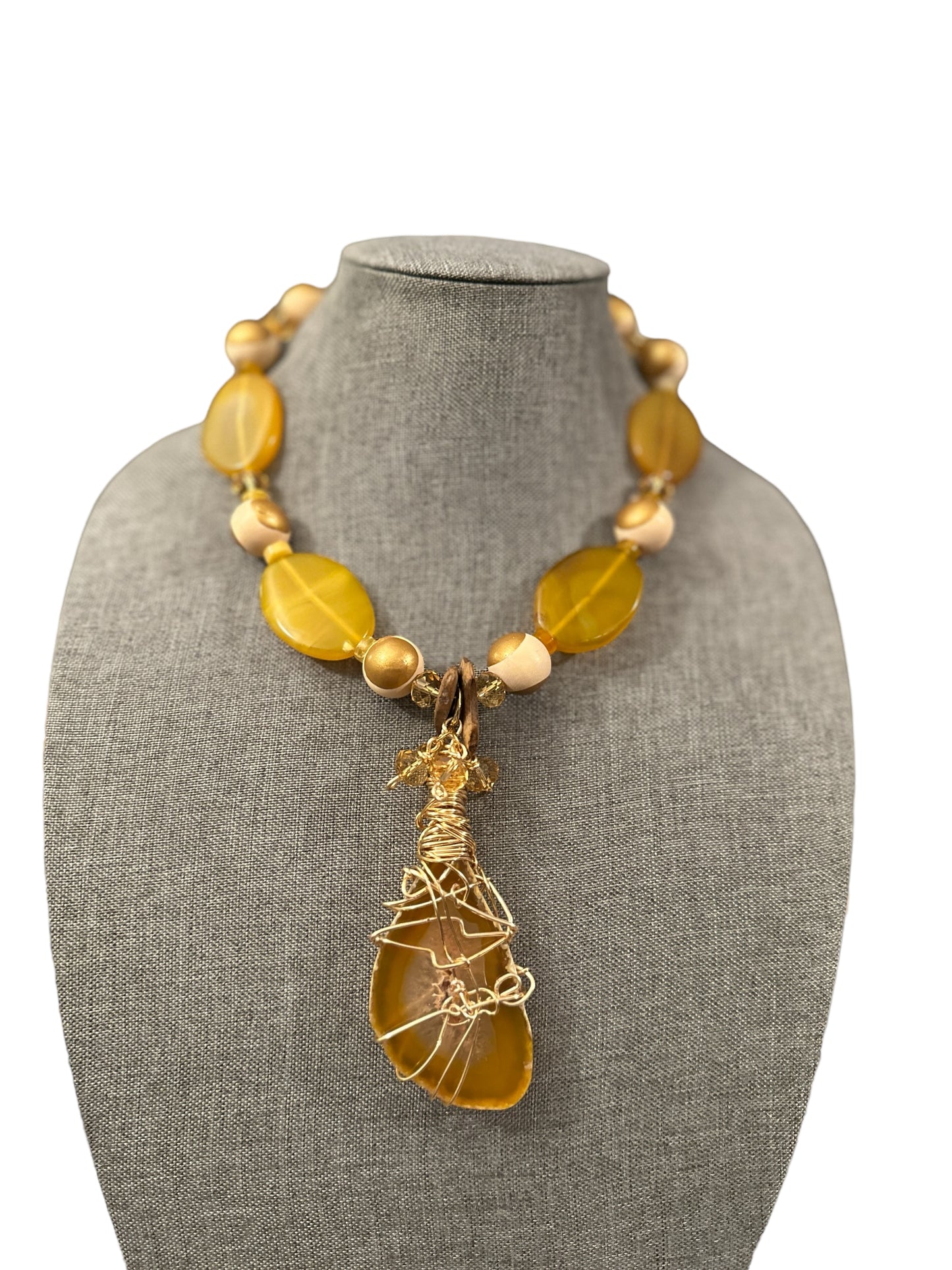 Agate Beaded Statement Necklace