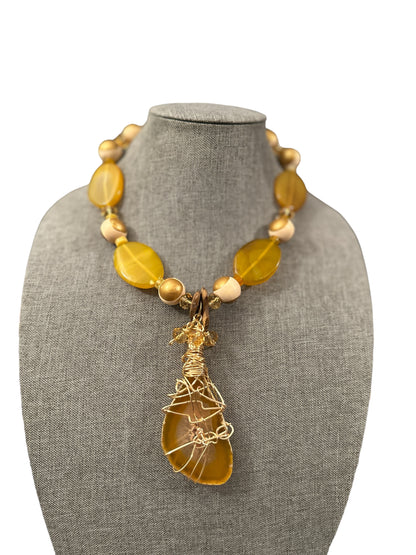 Agate Beaded Statement Necklace