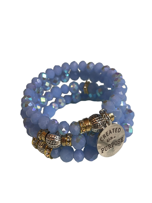 Blue Memory Wire Bracelet