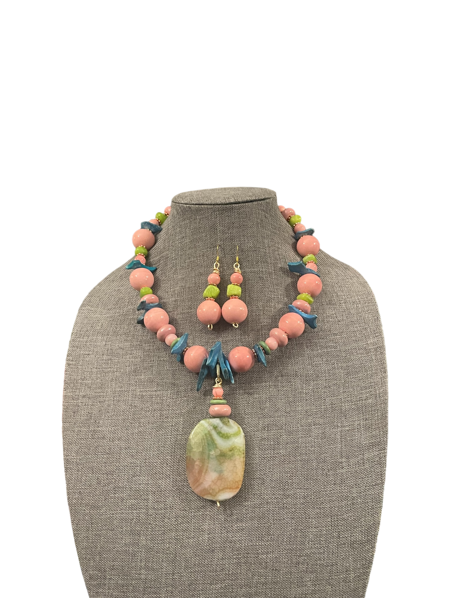 Multicolored Statement Necklace Set