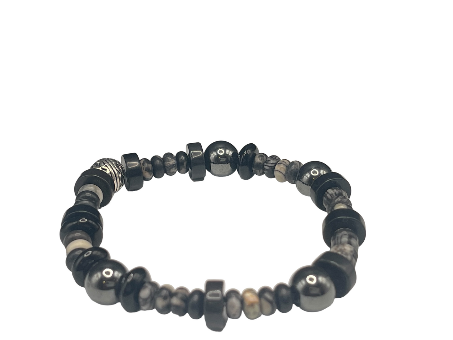 Black Jasper & Hematite Men’s Bracelet