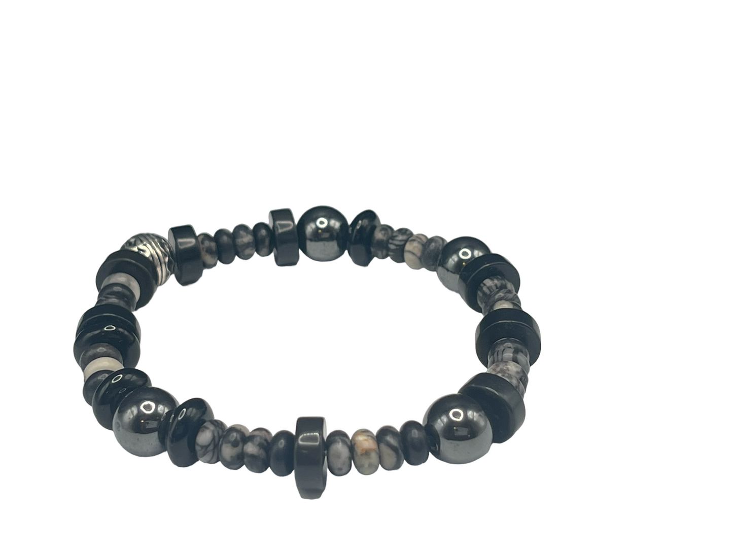 Black Jasper & Hematite Men’s Bracelet