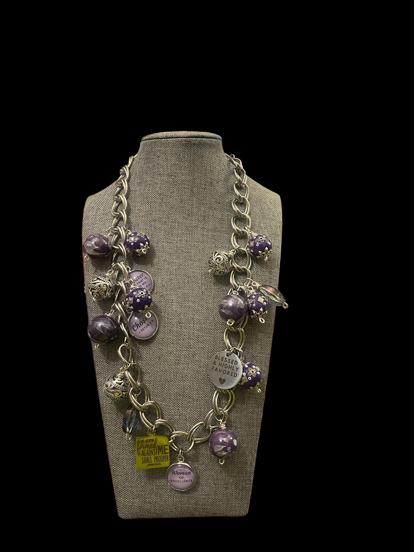 Purple Charm Necklace