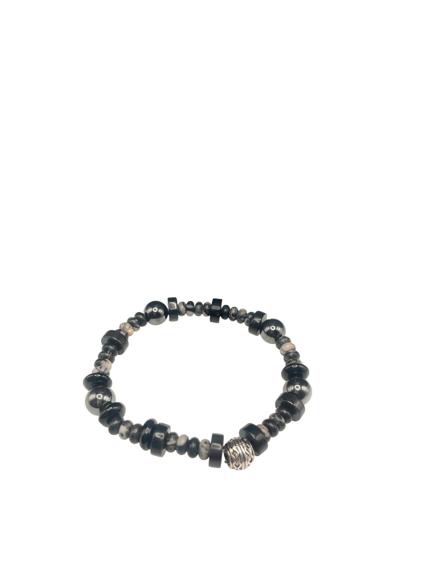 Black Jasper & Hematite Men’s Bracelet