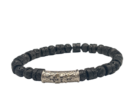 Black Beaded Men’s Lava Bracelets Bundle Pack