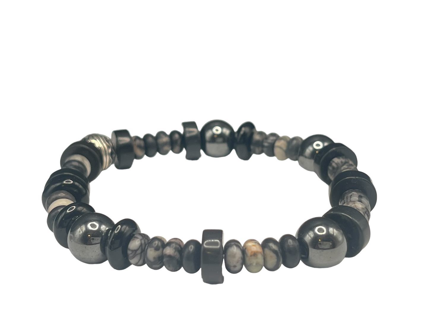 Black Jasper & Hematite Men’s Bracelet