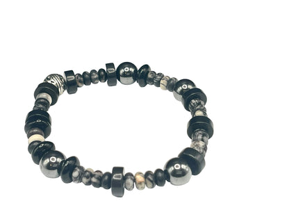 Black Jasper & Hematite Men’s Bracelet